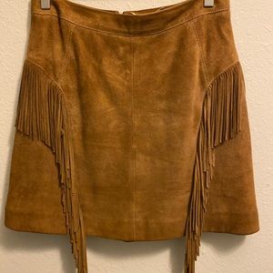 Saint Laurent camel suede mini skirt